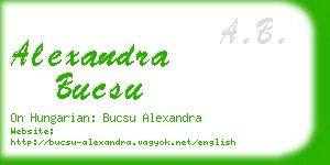 alexandra bucsu business card